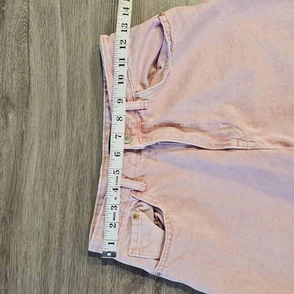 Pretty Little Thing Washed Pink Seam Detail Wide Leg Denim Jeans Women's Size 4 - Picture 3 of 5